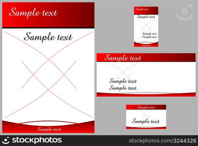 corporate identity design template vector with memo, logo, envelope, vertical and horizontal visiting cards