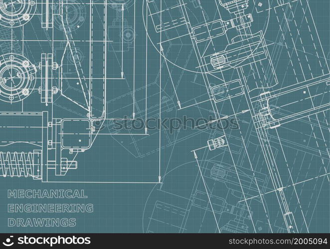 Corporate Identity. Instrument-making drawings. Mechanical engineering drawing. Technical illustration. Corporate Identity illustration. Cover, flyer, banner, background