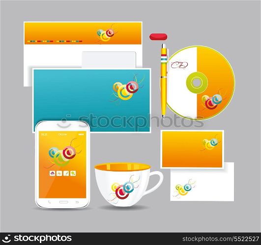 Corporate identity kit for your business includes Business Card, Envelope and Folder for documents, Pen, CD, Cup.