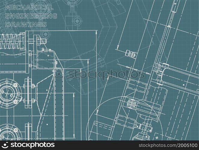 Corporate Identity. Mechanical engineering drawing. Technical illustrations background. Corporate Identity illustration. Cover, flyer, banner, background