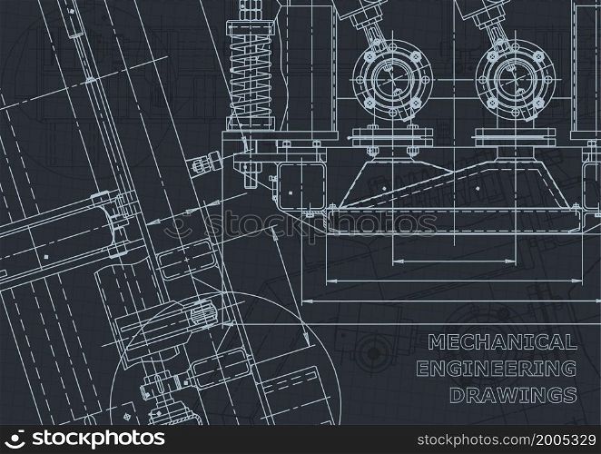 Corporate Identity. Mechanical instrument making. Technical abstract backgrounds. Technical illustration. Cover, flyer, banner, background. Instrument-making drawings. Mechanical engineering drawing