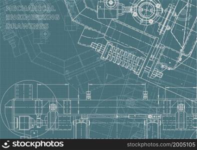 Corporate Identity. Mechanical instrument making. Technical illustration. Blueprint, background. Instrument-making Corporate Identity