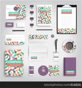 Corporate identity stationery objects print template. Vector illustration.