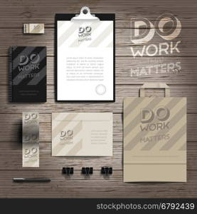 Corporate identity stationery objects print template. Vector illustration.