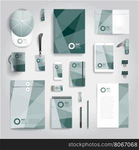 Corporate identity stationery objects print template. Vector illustration.