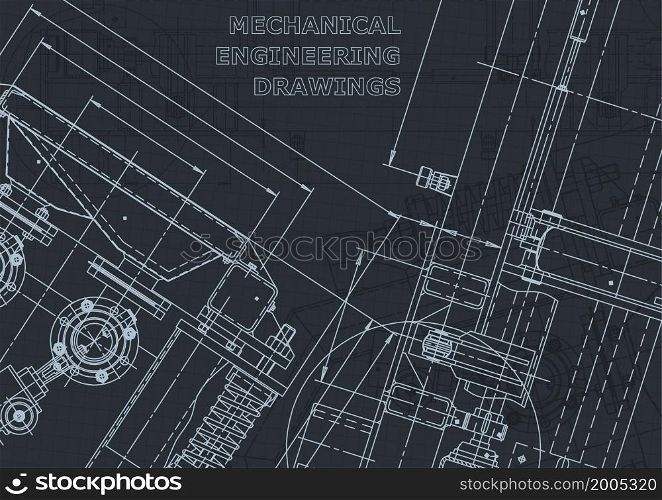 Corporate Identity. Vector engineering illustration. Computer aided design systems. Instrument-making drawings. Mechanical. Cover, flyer, banner, background. Instrument-making drawings. Mechanical engineering drawing