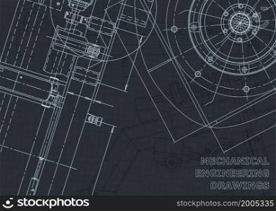 Corporate Identity. Vector engineering illustration. Cover, flyer, banner background Instrument-making drawing. Cover, flyer, banner, background. Instrument-making drawings. Mechanical engineering drawing