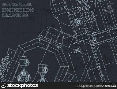 Corporate Identity. Vector engineering illustration. Cover, flyer, banner, background. Instrument-making drawings. Mechanical engineering drawing Technical illustrations background. Cover, flyer, banner, background. Instrument-making drawings. Mechanical engineering drawing