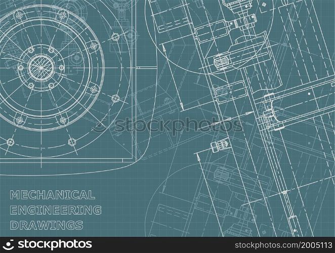 Corporate Identity. Vector engineering illustration. Cover, flyer, banner, background Instrument-making drawings Mechanical. Corporate Identity, plan, sketch. Technical illustrations, backgrounds