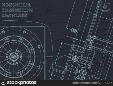 Corporate Identity. Vector engineering illustration. Cover, flyer, banner, background. Instrument-making drawings Mechanical engineering drawing. Cover, flyer, banner, background. Instrument-making drawings. Mechanical engineering drawing