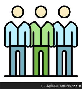 Corporate people group icon. Outline corporate people group vector icon color flat isolated. Corporate people group icon color outline vector