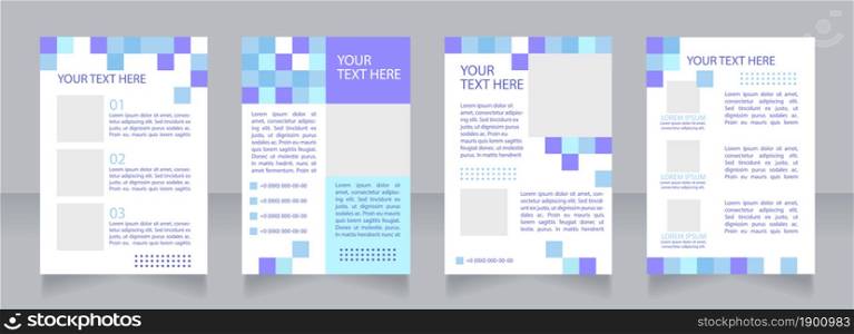 Corporate rules and regulations blank brochure layout design. Vertical poster template set with empty copy space for text. Premade corporate reports collection. Editable flyer paper pages. Corporate rules and regulations blank brochure layout design