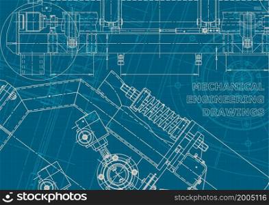 Corporate style backgrounds. Mechanical engineering drawing. Machine-building industry. Blueprint. Corporate style. Mechanical instrument making. Technical