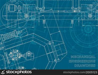 Corporate style. Blueprint, scheme, plan sketch Technical illustrations backgrounds Mechanical. Blueprint. Corporate style. Mechanical instrument making. Technical