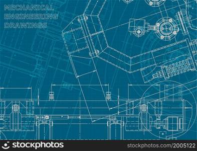Corporate style. Blueprint, scheme, plan, sketch Technical illustrations backgrounds Mechanical engineering. Blueprint. Corporate style. Mechanical instrument making. Technical