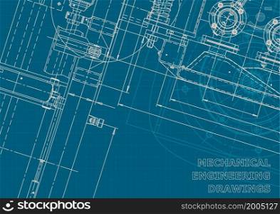 Corporate style. Blueprint. Vector engineering illustration. Computer aided design systems. Blueprint. Corporate style. Mechanical instrument making. Technical