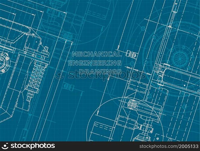 Corporate style. Cover, flyer, banner, background. Instrument-making drawings Mechanical engineering drawing Technical illustrations. Blueprint. Corporate style. Mechanical instrument making. Technical