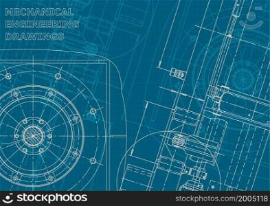 Corporate style illustration. Cover, flyer, banner, background. Instrument-making drawings Mechanical engineering drawing. Blueprint. Corporate style. Mechanical instrument making. Technical