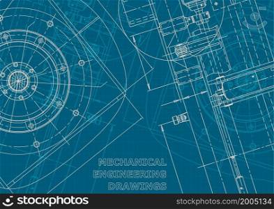 Corporate style. Instrument-making drawings. Mechanical engineering drawing. Technical illustrations, background. Blueprint. Corporate style. Mechanical instrument making. Technical