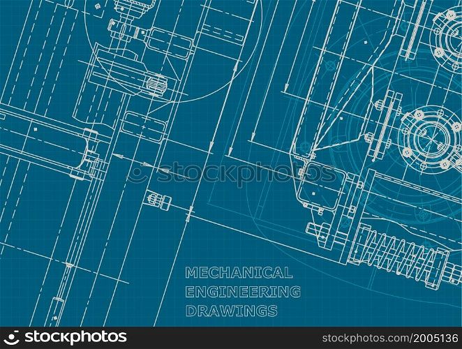 Corporate style. Instrument-making drawings. Mechanical engineering drawing. Technical illustrations, backgrounds Scheme. Blueprint. Corporate style. Mechanical instrument making. Technical