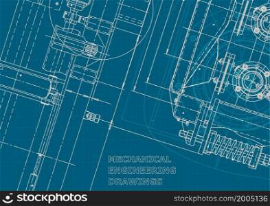 Corporate style. Instrument-making drawings. Mechanical engineering drawing. Technical illustrations, backgrounds Scheme. Blueprint. Corporate style. Mechanical instrument making. Technical