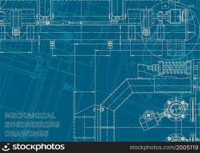 Corporate style, sketch. Technical illustrations, backgrounds Mechanical engineering drawing. Blueprint. Corporate style. Mechanical instrument making. Technical