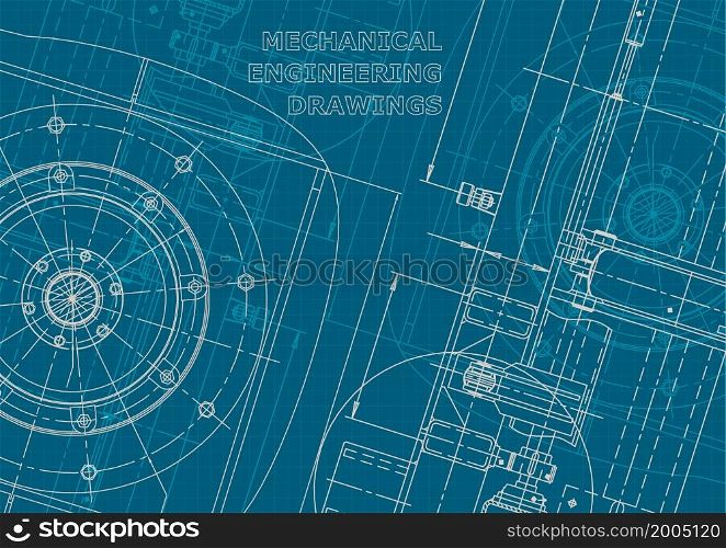 Corporate style, Sketch. Vector engineering illustration. Cover flyer banner background. Blueprint. Corporate style. Mechanical instrument making. Technical