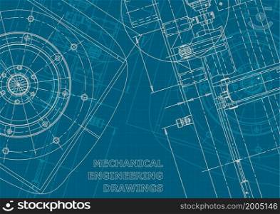 Corporate style. Vector engineering illustration. Cover, flyer, banner background Instrument-making. Blueprint. Corporate style. Mechanical instrument making. Technical