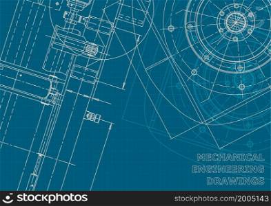Corporate style. Vector engineering illustration. Cover, flyer, banner background Instrument-making drawing. Blueprint. Corporate style. Mechanical instrument making. Technical