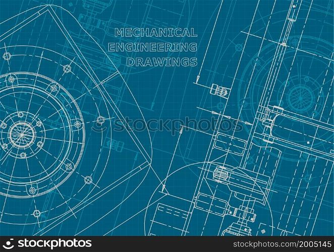 Corporate style. Vector engineering illustration. Cover, flyer, banner background Instrument-making drawings. Blueprint. Corporate style. Mechanical instrument making. Technical