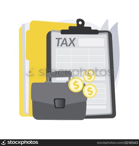 Corporate tax abstract concept vector illustration. Tax preparation service, corporate income, enterprise liability, payment planning, limited company, divided deduction abstract metaphor.. Corporate tax abstract concept vector illustration.