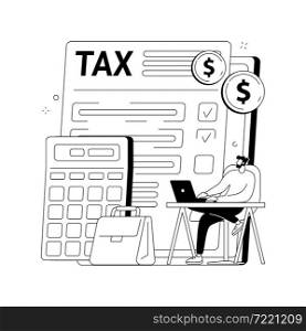 Corporate tax abstract concept vector illustration. Tax preparation service, corporate income, enterprise liability, payment planning, limited company, divided deduction abstract metaphor.. Corporate tax abstract concept vector illustration.