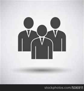 Corporate Team Icon on gray background, round shadow. Vector illustration.