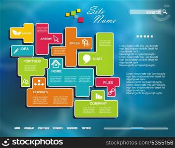 Corporate Website template. Creative Multifunctional Media design. Mobile interface.