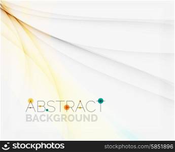 Corporate white background with gentle flowing waves. Vector business or technology universal layout. Corporate white background with gentle flowing waves