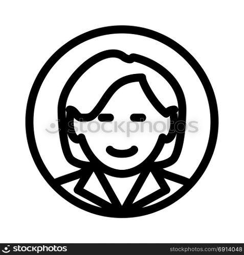 corporate woman, icon on isolated background