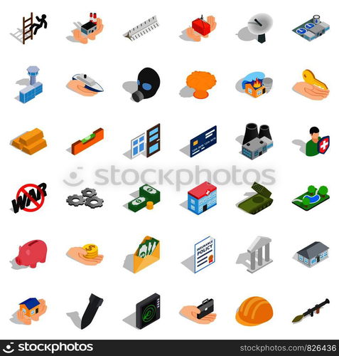 Corporation icons set. Isometric style of 36 corporation vector icons for web isolated on white background. Corporation icons set, isometric style