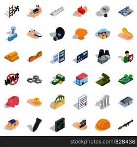 Corporation icons set. Isometric style of 36 corporation vector icons for web isolated on white background. Corporation icons set, isometric style
