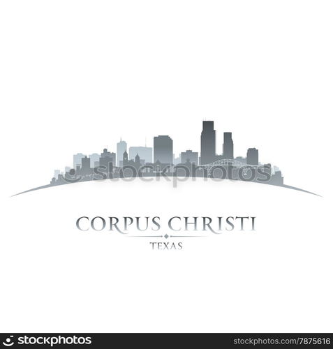 Corpus Christi Texas city skyline silhouette. Vector illustration