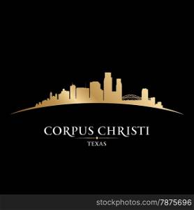 Corpus Christi Texas city skyline silhouette. Vector illustration