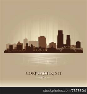 Corpus Christi Texas city skyline vector silhouette illustration