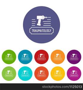 Correction traumatology icons color set vector for any web design on white background. Correction traumatology icons set vector color
