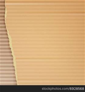 Corrugated Cardboard Vector Background. Realistic Texture Ripped Cardboard Wallpaper With Torn Edges. Logistics Service, Warehouse, Transportation Concept. Vector illustration. Corrugated Cardboard Vector Background. Realistic Ripped Carton Wallpaper With Torn Edges.