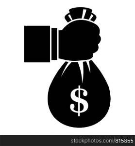 Corruption money bag icon. Simple illustration of corruption money bag vector icon for web design isolated on white background. Corruption money bag icon, simple style
