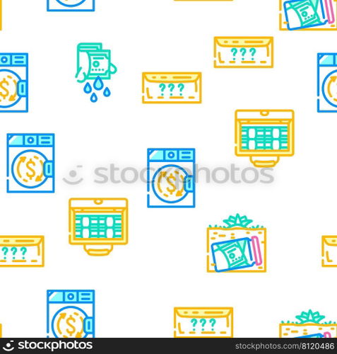 Corruption Problem Vector Seamless Pattern Color Line Illustration. Corruption Problem Vector Seamless Pattern