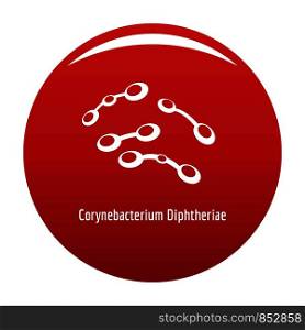 Corynebacterium diphtheriae icon. Simple illustration of corynebacterium diphtheriae vector icon for any design red. Corynebacterium diphtheriae icon vector red
