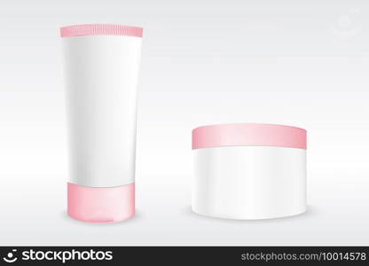 Cosmetic Beauty Product Cream Bottle Mockup Vector Template