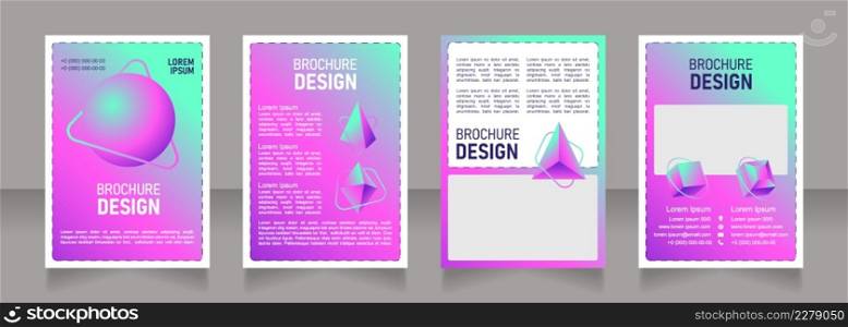 Cosmetic blank brochure design. Template set with copy space for text. Premade corporate reports collection. Editable 4 paper pages. Bahnschrift SemiLight, Bold SemiCondensed, Arial Regular fonts used. Cosmetic blank brochure design