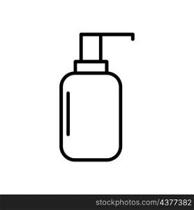 Cosmetic bottle icon. Hand hygiene. Container for soap. Cartoon design. Simple flat art. Vector illustration. Stock image. EPS 10.. Cosmetic bottle icon. Hand hygiene. Container for soap. Cartoon design. Simple flat art. Vector illustration. Stock image.