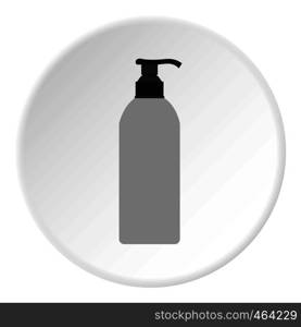 Cosmetic bottle icon in flat circle isolated vector illustration for web. Cosmetic bottle icon circle
